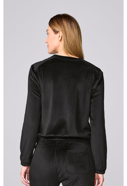 Med Couture Women's Velour Pullover Black