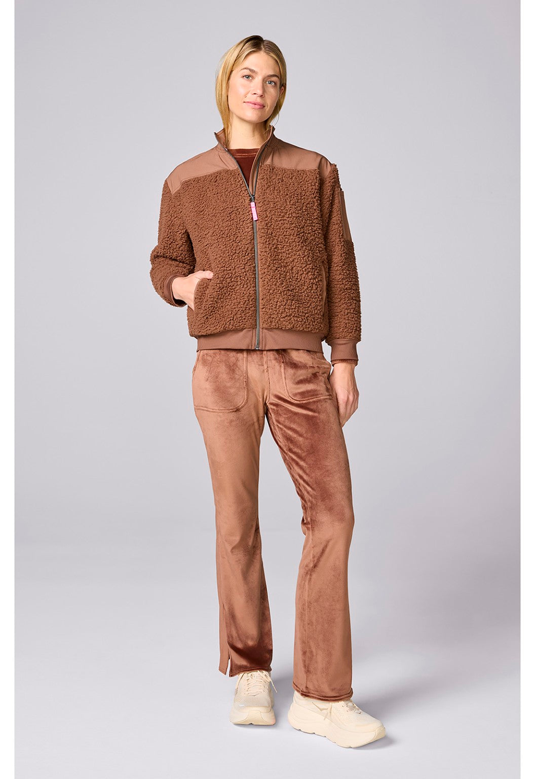 Med Couture MC Lifestyle Sherpa Jacket Hot Cocoa view 4