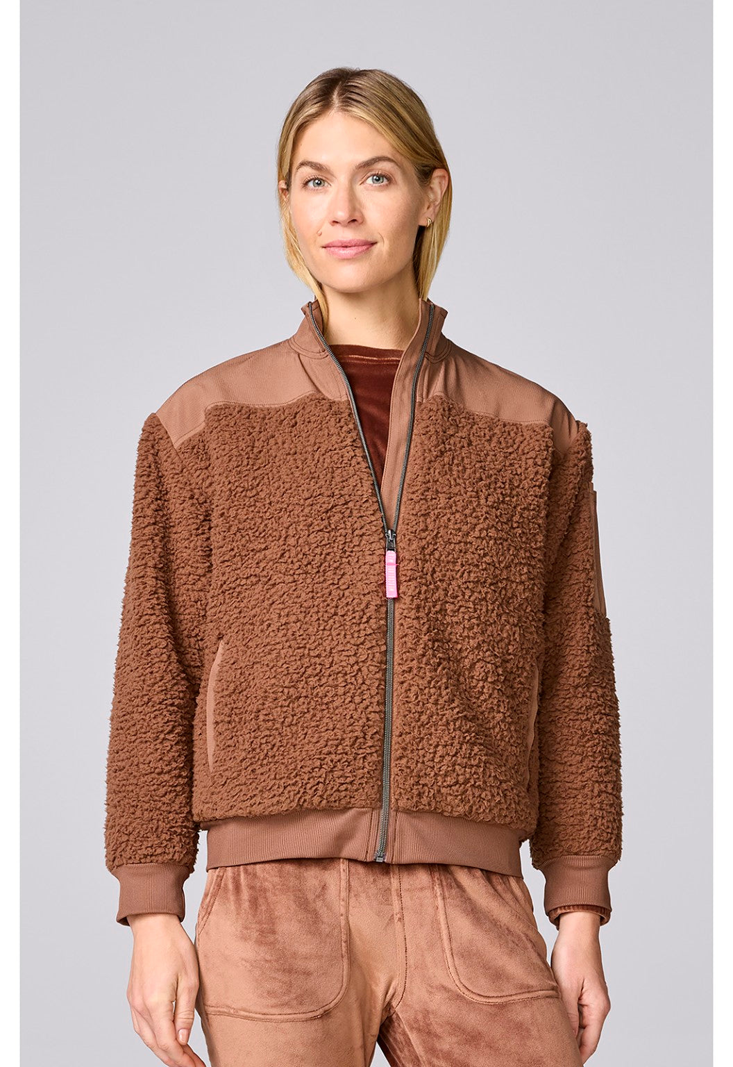 Med Couture MC Lifestyle Sherpa Jacket Hot Cocoa view 5