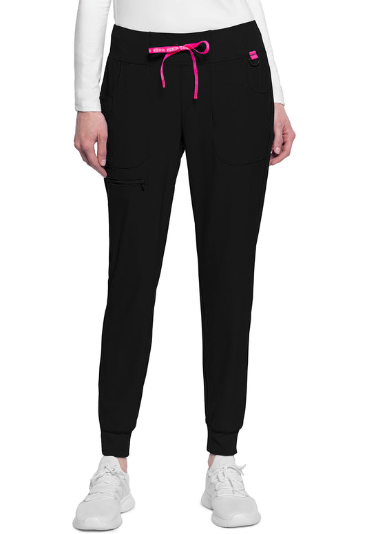 Med Couture AMP Mid Rise Jogger Pants in Black