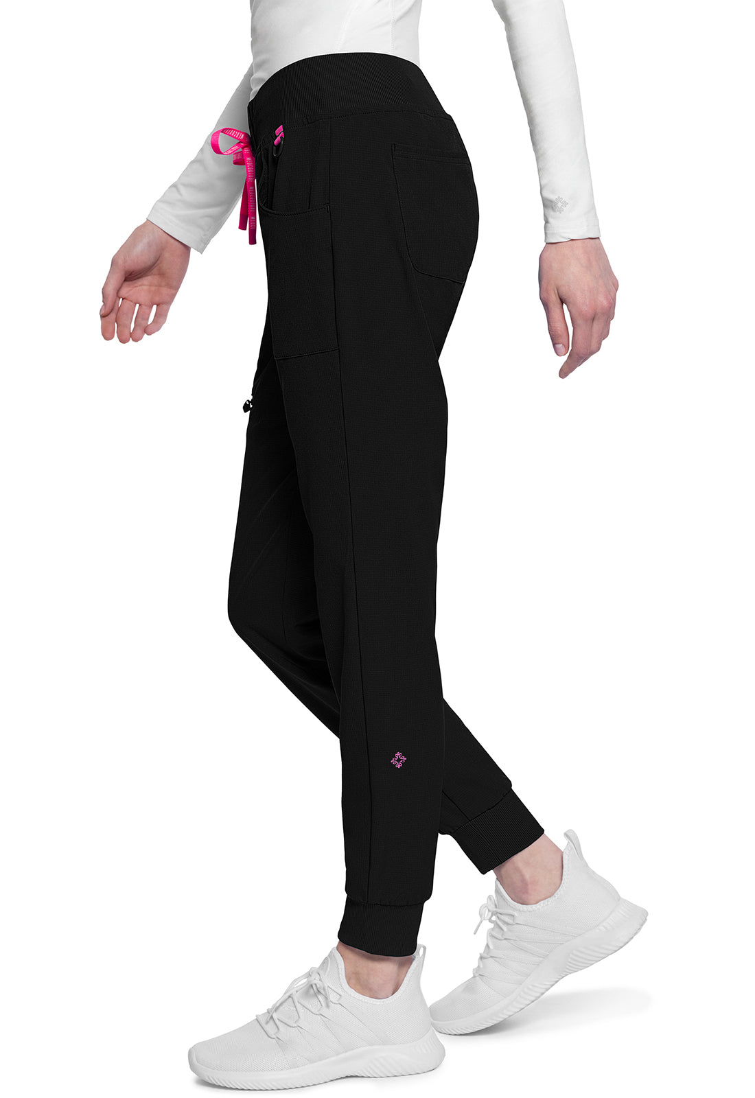 Med Couture AMP Mid Rise Jogger Pants in Black