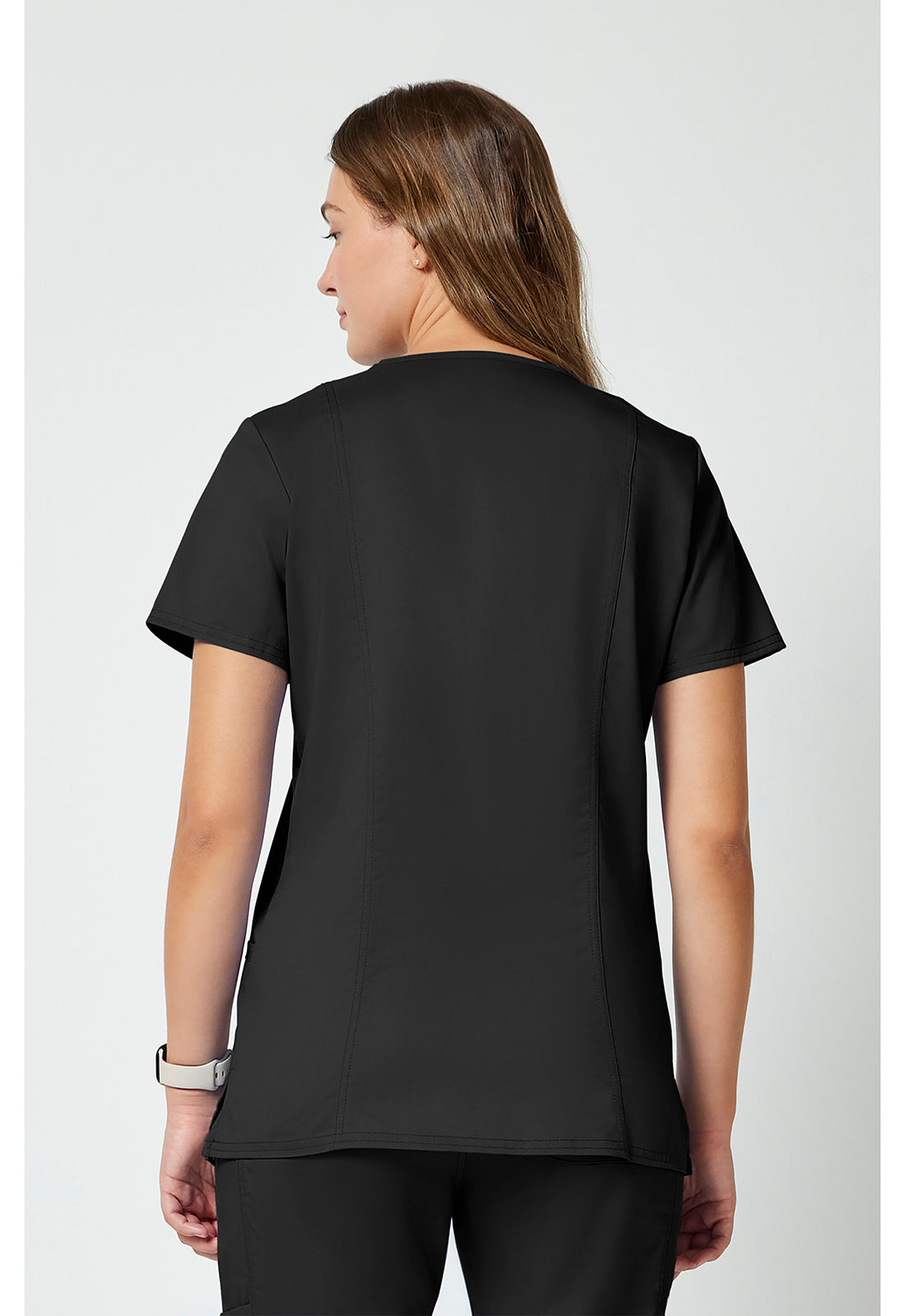 Cherokee WW620 black women's V-neck scrub top back