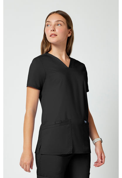 Cherokee WW620 black women's V-neck scrub top right