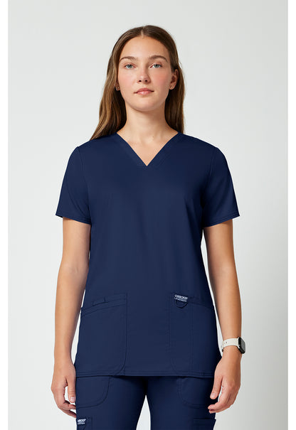 Cherokee WW620 navy women's V-neck scrub top front