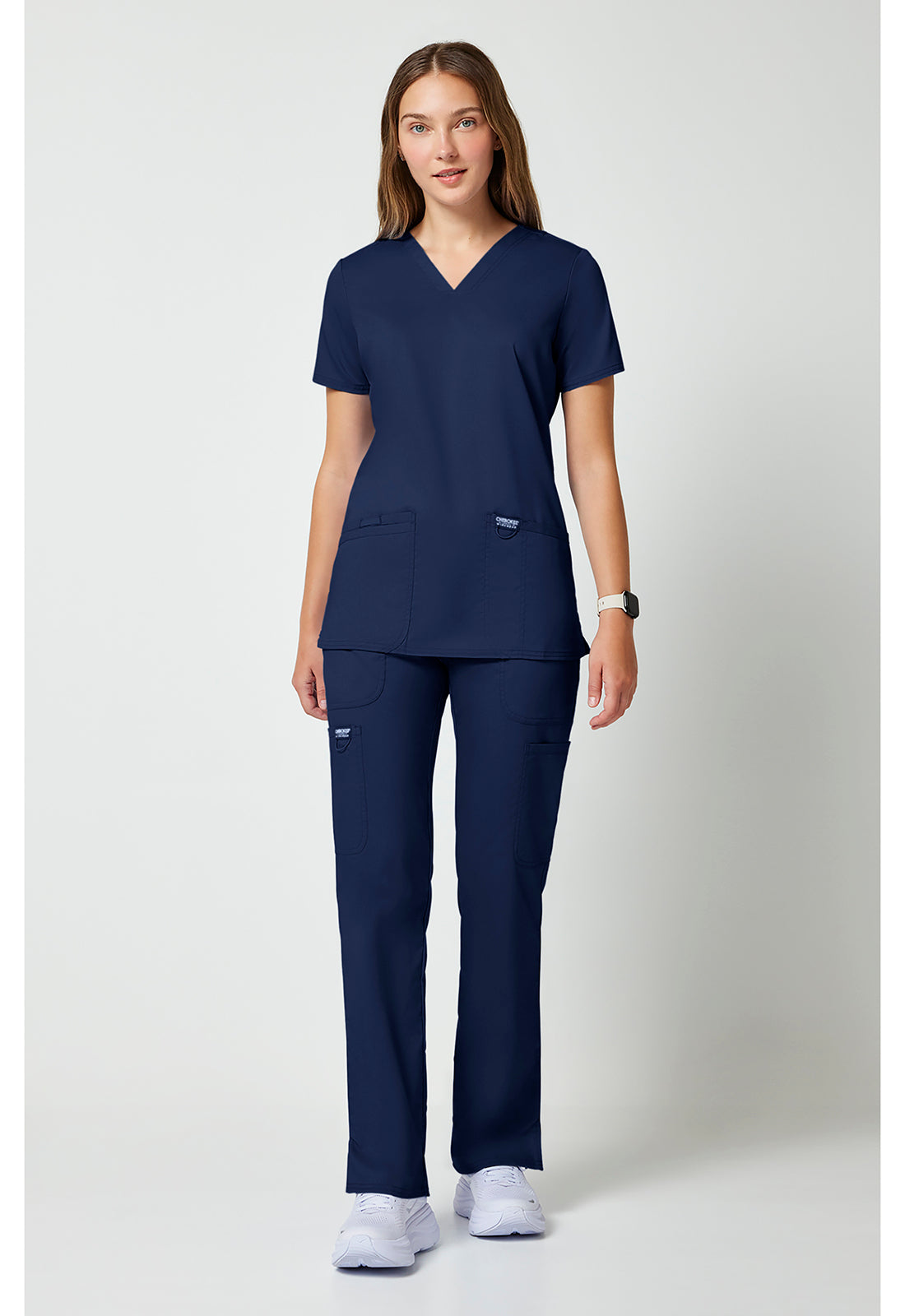 Cherokee WW620 navy women's V-neck scrub top 1