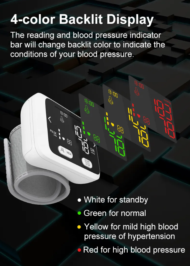 Baymed Automatic Wrist Blood Pressure Monitor Home Use/Gift