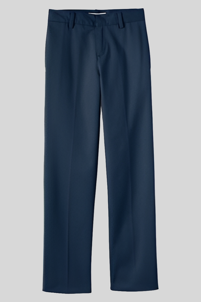 School Uniform Flat Front Pants in Navy Blue & Khaki-Unisex