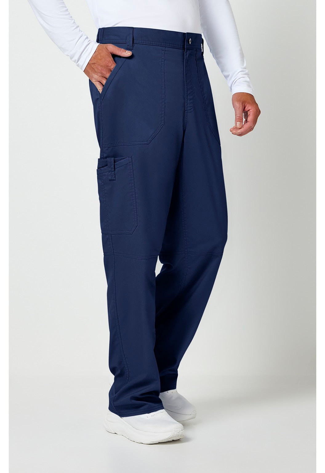 Cherokee WW140 Navy men's scrub pant cargo view