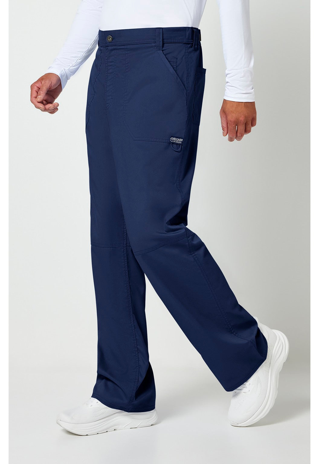 Cherokee WW140 Navy men's scrub pant side view