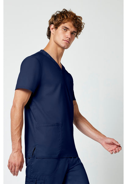 Cherokee WW670 Navy V-neck men's scrub top right side view