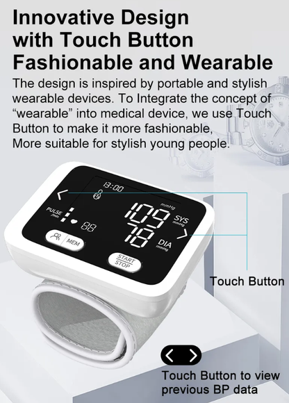 Baymed Automatic Wrist Blood Pressure Monitor Home Use/Gift