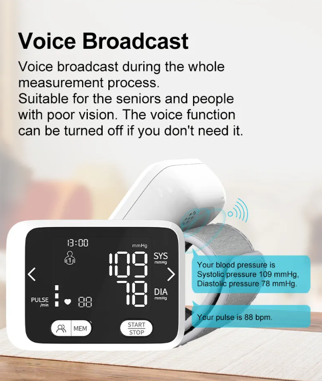 Baymed Automatic Wrist Blood Pressure Monitor Home Use/Gift