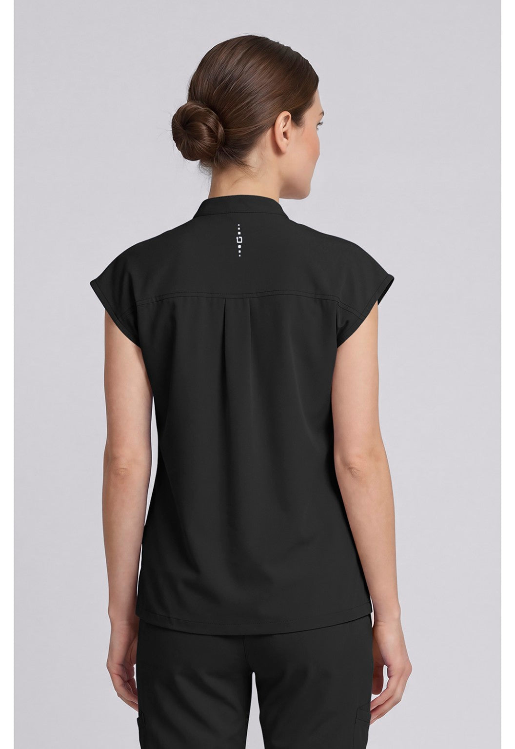 Healing Hands 360 Sandy Black scrub top back view