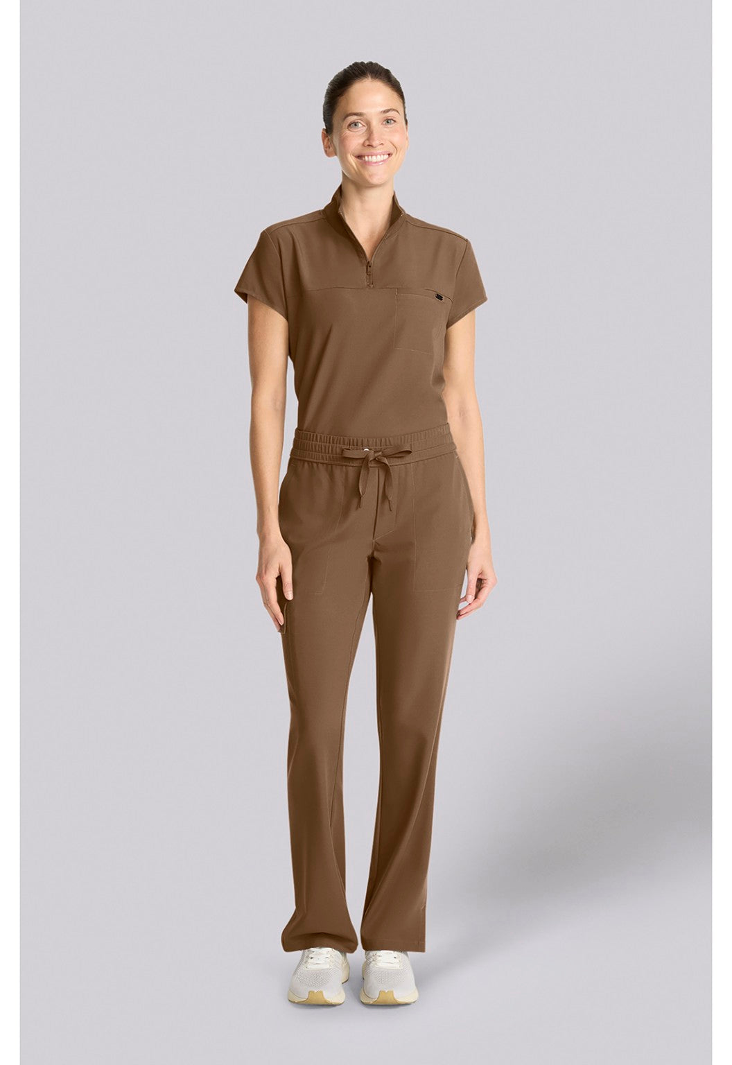 Healing Hands QUEST Brandy French Brown pants with matching Bella zip top