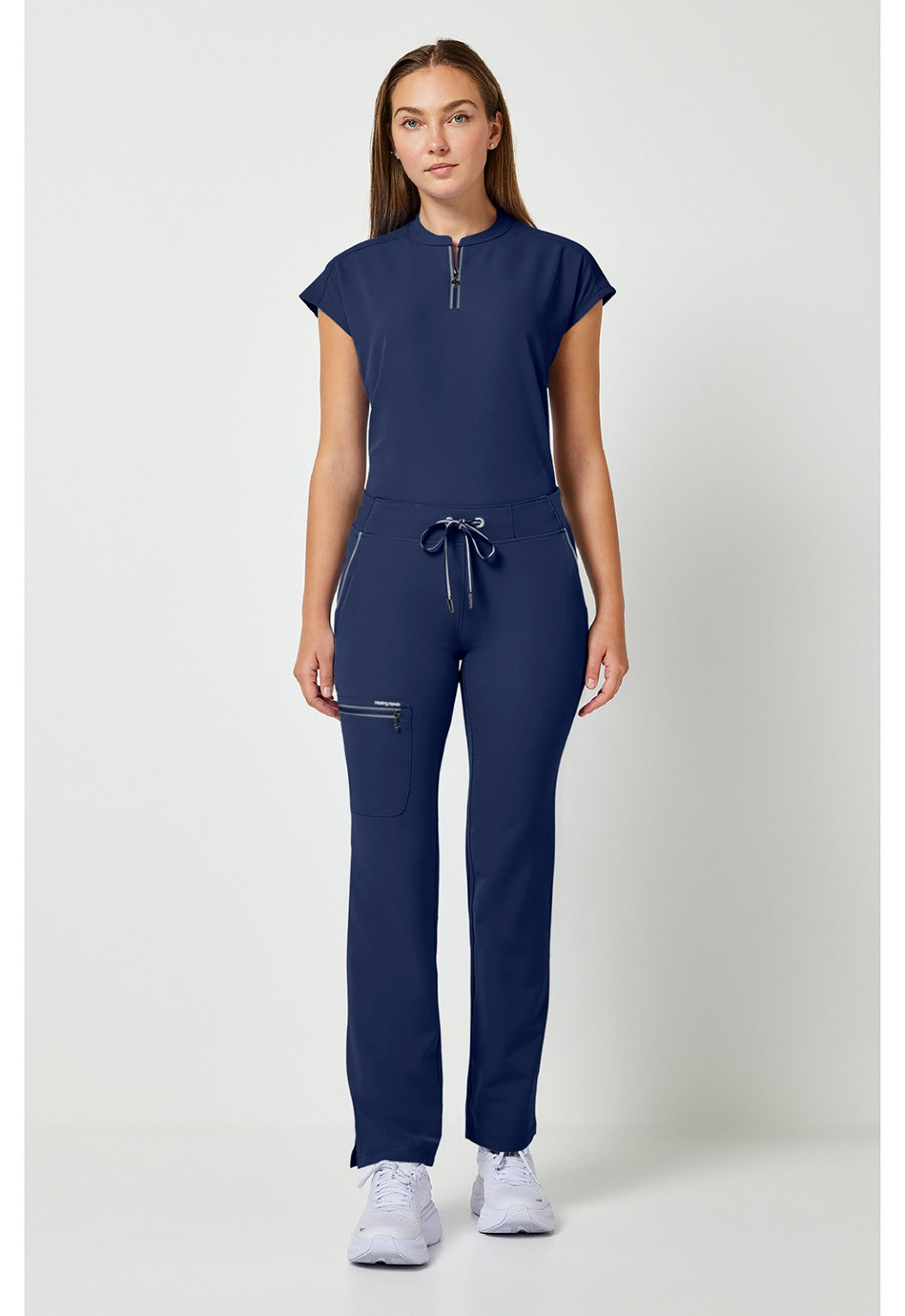 Healing Hands 360 Nisha Navy scrub pants outfit view