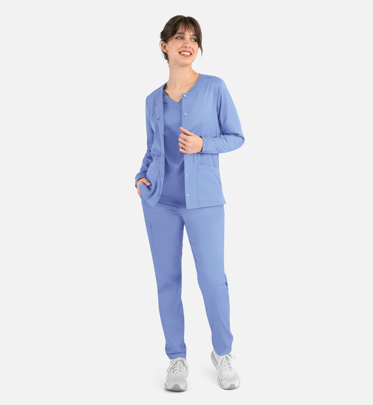 Maevn Matrix Women S Round Neck Snap Jacket