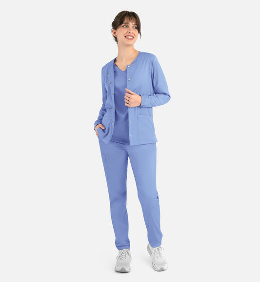 Maevn Matrix Women S Round Neck Snap Jacket
