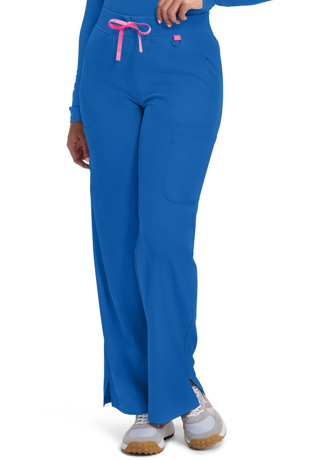 Med Couture Amp Women's 5-Pocket Stretch High-Rise Wide Leg Cargo Scrub Pant
