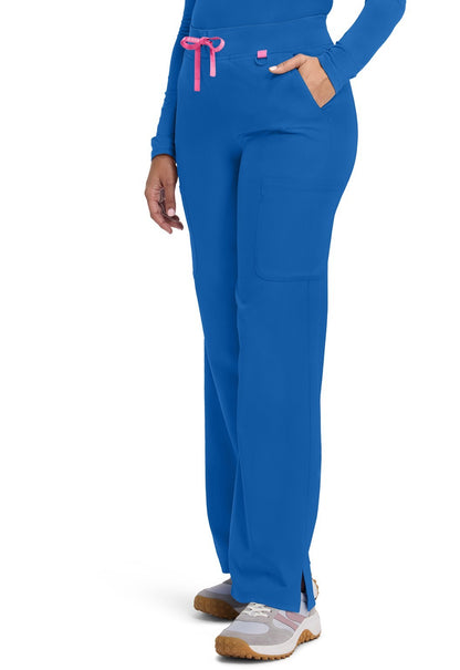 Med Couture Amp Women's 5-Pocket Stretch High-Rise Wide Leg Cargo Scrub Pant