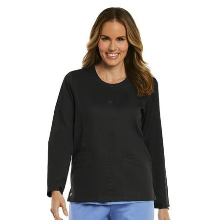 Maevn Matrix Women S Round Neck Snap Jacket-7701