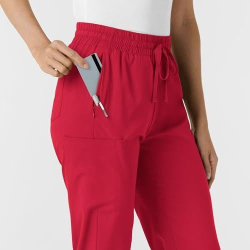 Wink Boundless Scrubs for Women, Bootcut Scrub Pant - Red, S Petite