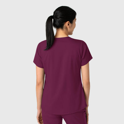 Wink Boundless Women's 2-Pocket V-Neck Scrub Top, Wine, S