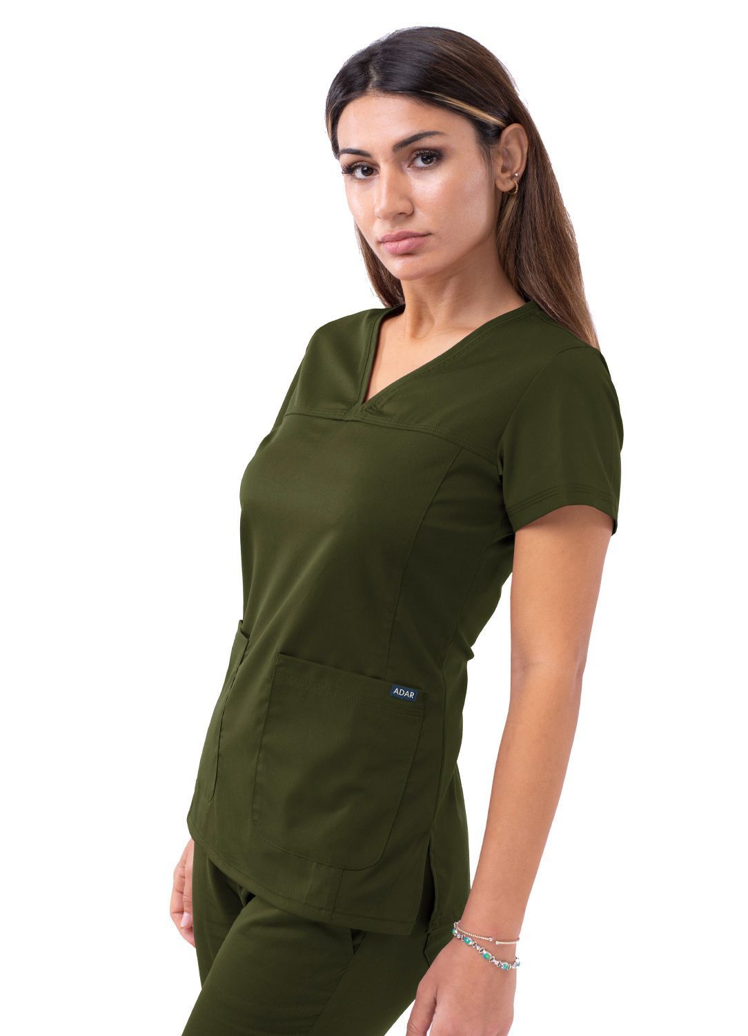 Adar Women’s Sweetheart V-Neck Scrub Top Pro Collection Style: P4210