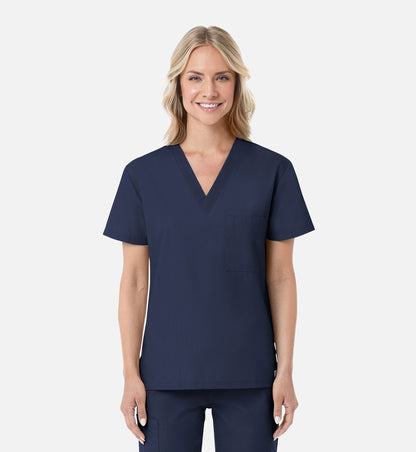 Maevn Unisex V-Neck Scrub Top – Red Panda
