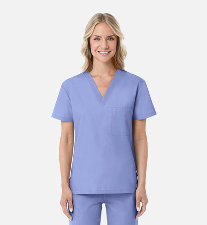 Maevn Unisex V-Neck Scrub Top – Red Panda