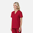 Maevn Unisex V-Neck Scrub Top – Red Panda