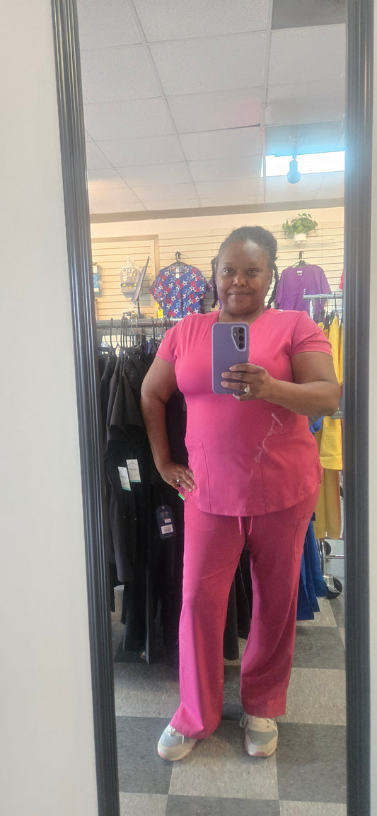 Healing Hands Works Monica Scrub Top – Cherry Wine