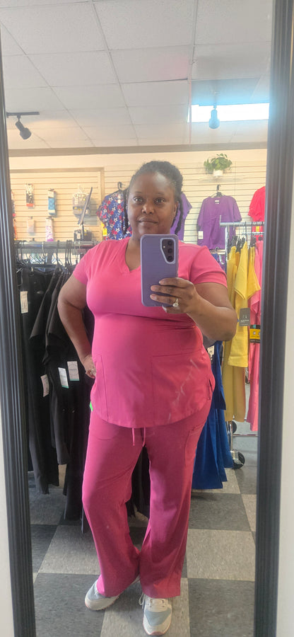 Healing Hands Works Monica Scrub Top – Cherry Wine