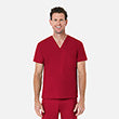 Maevn Unisex V-Neck Scrub Top – Red Panda